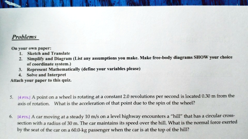 Point On Wheel Rotation And Translation Example Problem Problems On your own paper: 1. Sketch and Translate 2....