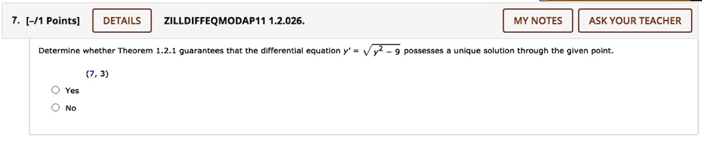 SOLVED: DETAILS ZILL DIFF EQ MOD AP 1I 1.2.026 MY NOTES ASK YOUR ...