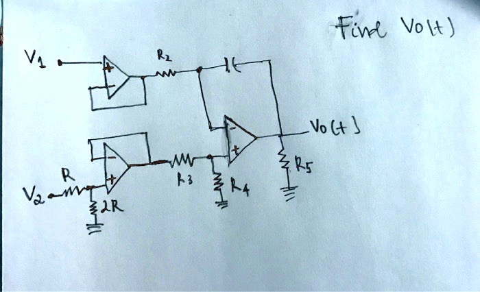 V1
R2
R
V2
2R
R3
R4
R5
Find Volt)
Vo(t)