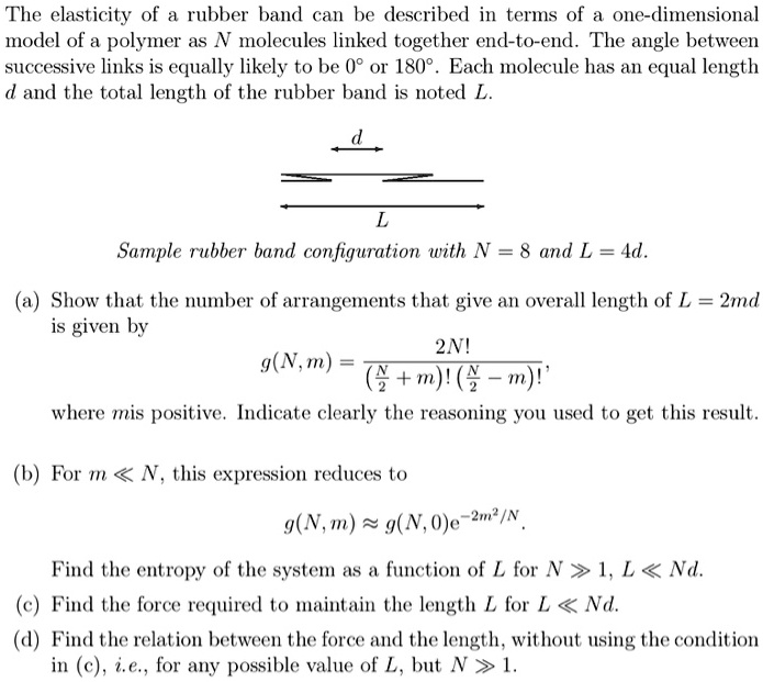 SOLVED The elasticity of a rubber band can be described in terms of a