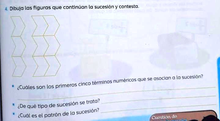 SOLVED: Dibuja las figuras que continúan la sucesión y contesta ¿Cuáles