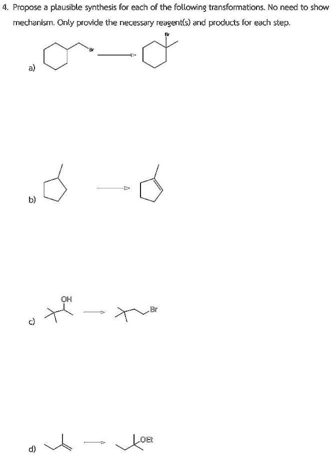 SOLVED: Propose a plausible synthesis for each of the following ...