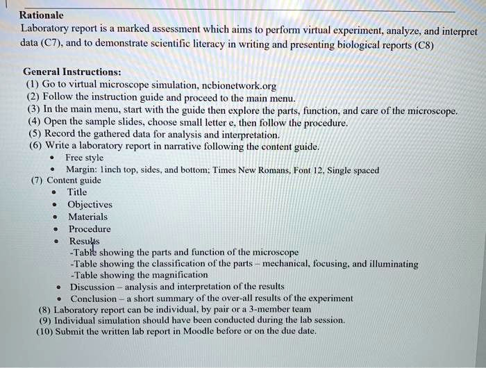 Experimental Rationale Example rationale laboratory report is marked assessment which aims t0 perlorm ...