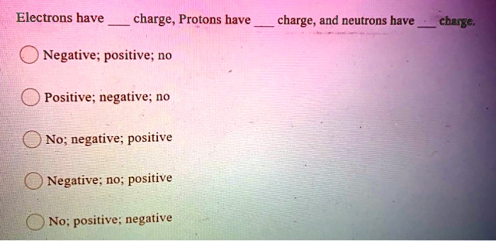 what is the charge of a neutron positive negative or neutral