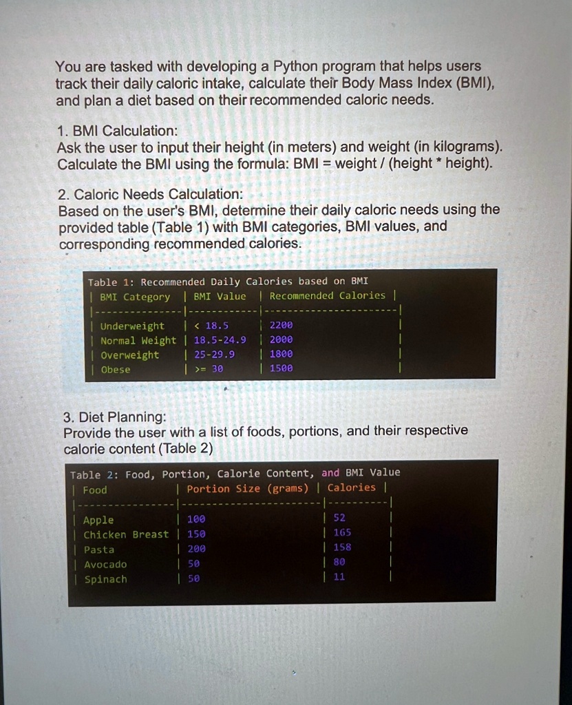 SOLVED: You are tasked with developing a Python program that helps ...