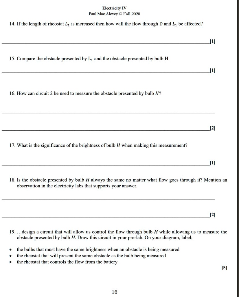 Solved: Electricity Iv Paul Mac Alevey @ Fall 2020 14. If The Length Of 