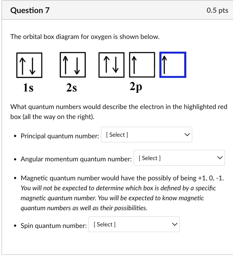 Oxygen Electron Configuration Px Py Pz