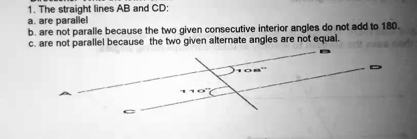 SOLVED: The straight lines AB and CD- are parallel b; are not paralle ...