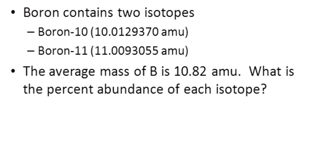 boron contains two isotopes boron 10 100129370amu boron 11 110093055amu ...