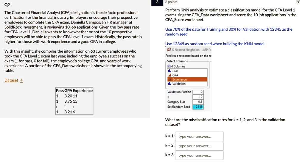 Cfa Statistics Perform KNN analysis to estimate a classification model for the CFA ...