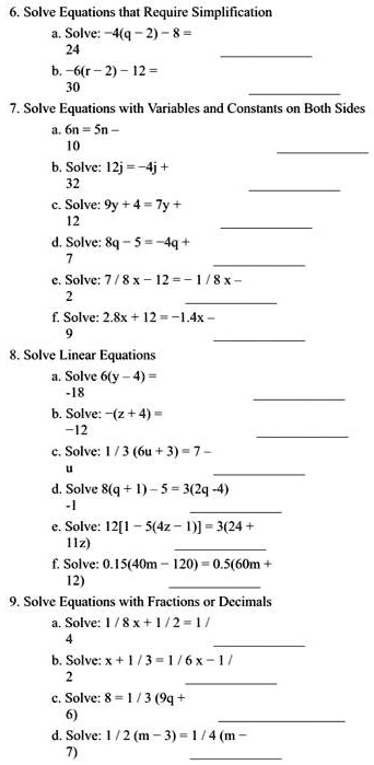 SOLVED Solve Equations that Require Simplification Solve 4