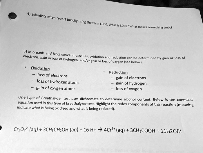 SOLVED Scientists often report toxicity using the term LD50. What is