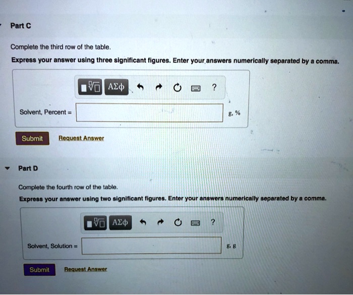 SOLVED Part C Complete the third row of the table. Express your