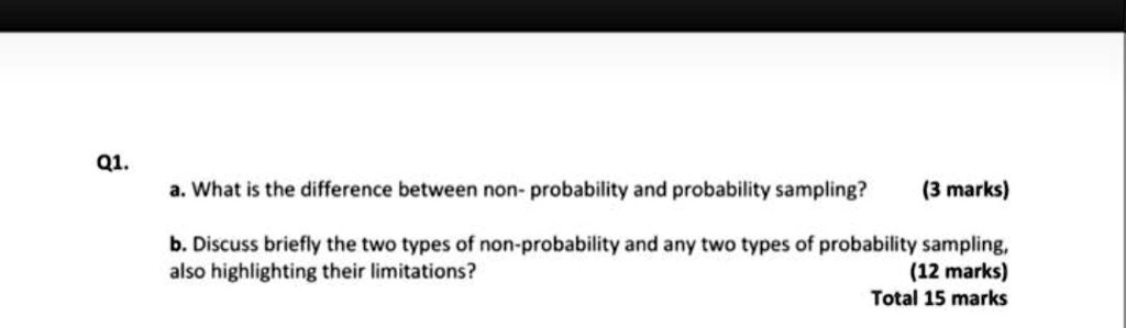SOLVED: What is the difference between non-probability and probability ...