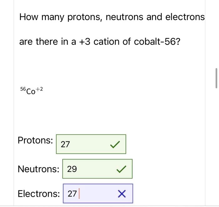 SOLVED: How many protons, neutrons and electrons are there in a +3 ...