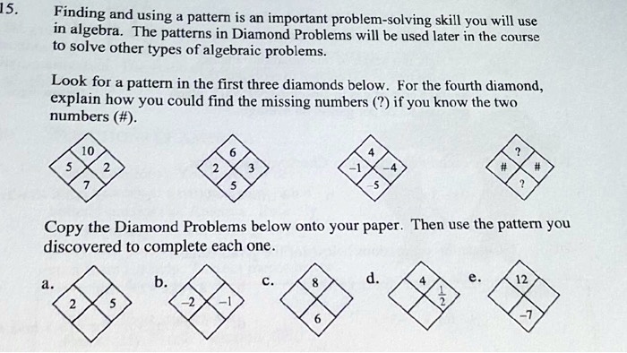 finding and using pattern is an important problem solving skill you ...