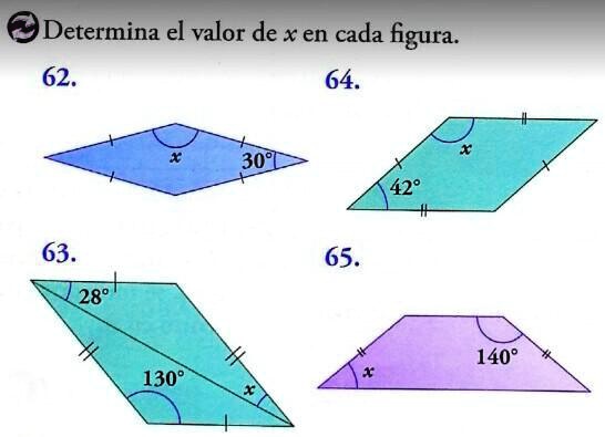 SOLVED: porfa cuales son los valores de x Determina el valor de x en ...