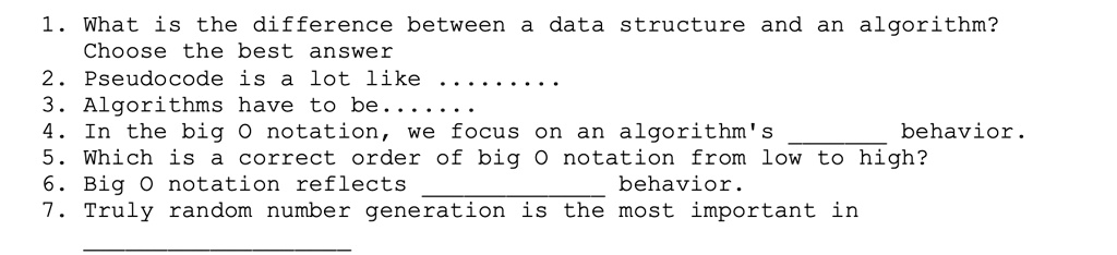SOLVED: Please help me with these data structure-related questions! 1 ...