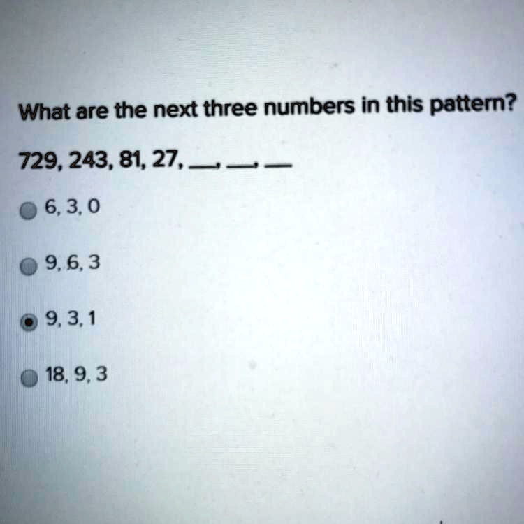 SOLVED: 'What are the next three numbers in this pattern What are the ...