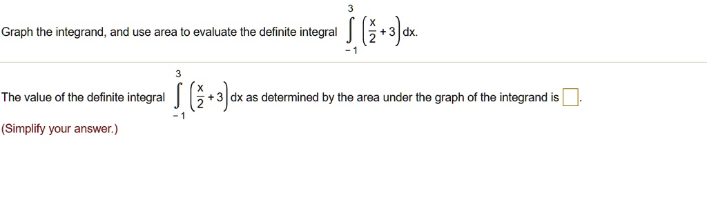 SOLVED: Graph The Integrand, And Use Area To Evaluate The Definite ...