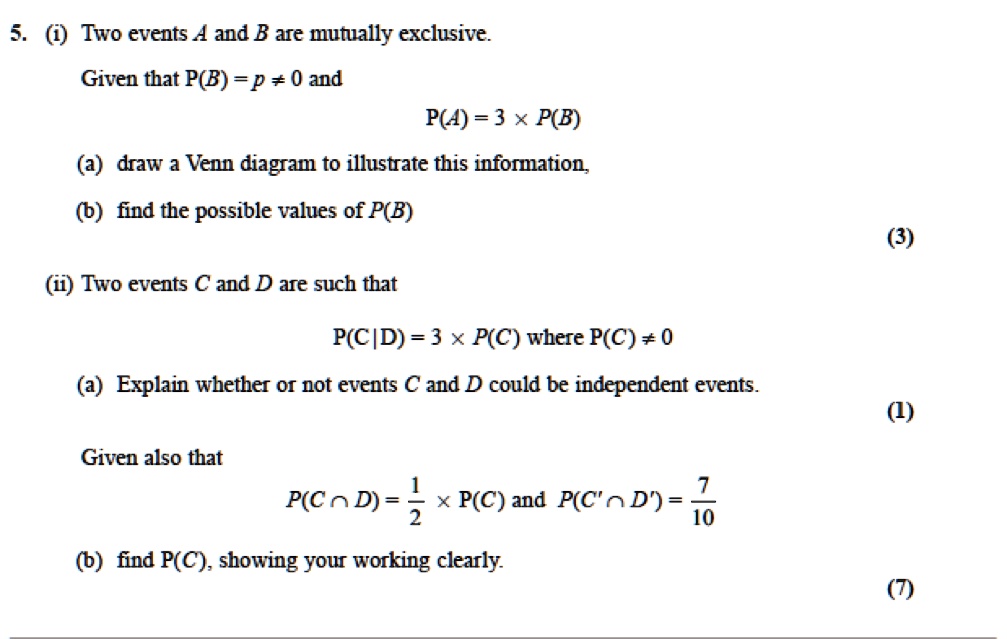 SOLVED Text 5 0 Two events A and B are mutually exclusive