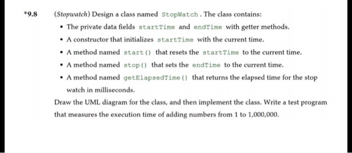 SOLVED: for phython *9.8 (StopwatchDesign a class named StopWatch .The ...