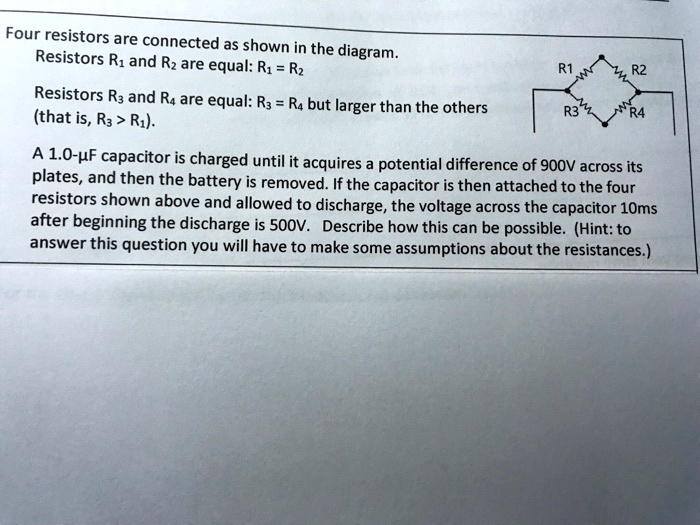 SOLVED Four resistors are connected as shown. Resistors R and Rz are