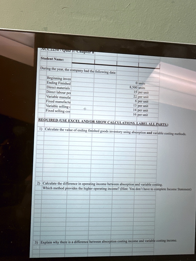 SOLVED Calculate the value of ending finished goods inventory using