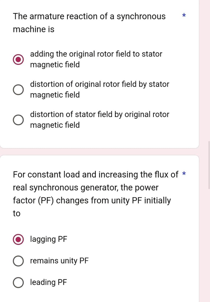 The armature reaction of a synchronous machine is adding the original ...