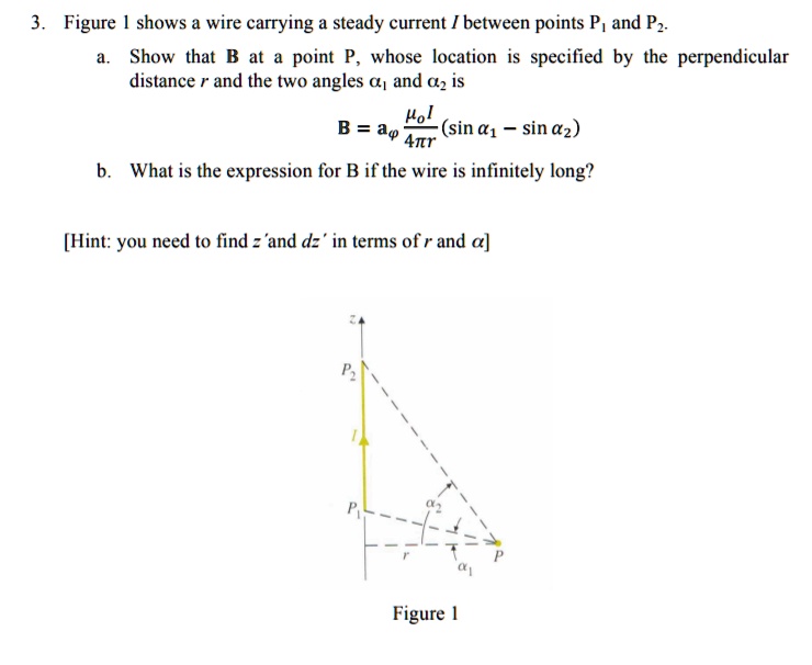 SOLVED: Figure I shows a wire carrying a steady current I between ...