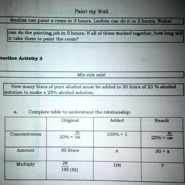 SOLVED Mix mix mix! How many liters of pure alcohol must be added to