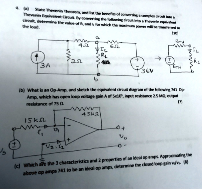 Js 4. (a) State Thevenin Theorem, and list the benefits of converting a ...