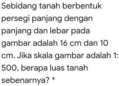 SOLVED: tolong bantu ya kak Sebidang tanah berbentuk persegi panjang ...