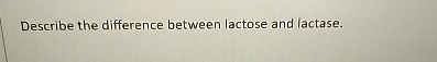 describe the difference between lactose and lactase describe the ...