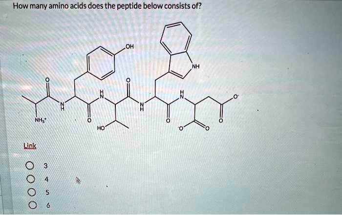How many amino acids does the peptide below consists of?

3
4
5
6