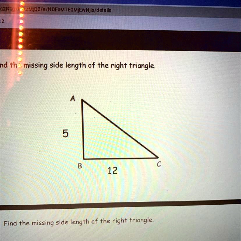 SOLVED: 'please help using the pythagorean theorem !!!!! CNa EZMJOO/a ...