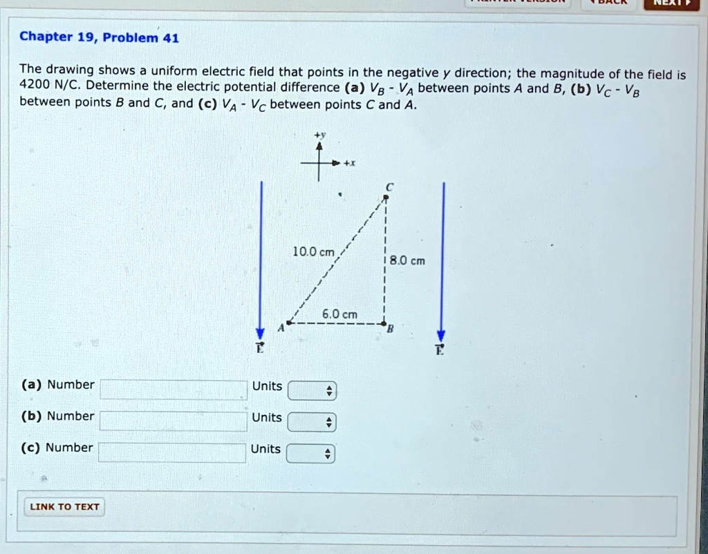 Chapter 19, Problem 41 The drawing shows a uniform electric field that ...