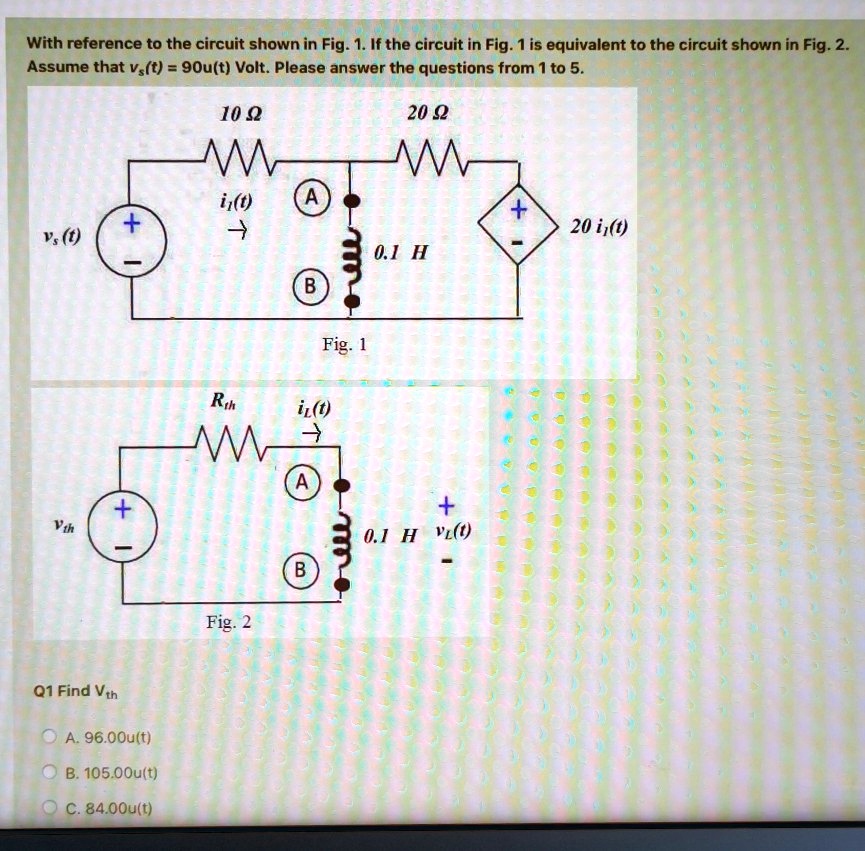 SOLVED: With reference to the circuit shown in Fig.1, if the circuit in ...