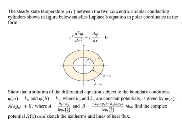 SOLVED: The steady-state temperature o(r) between the two concentric ...