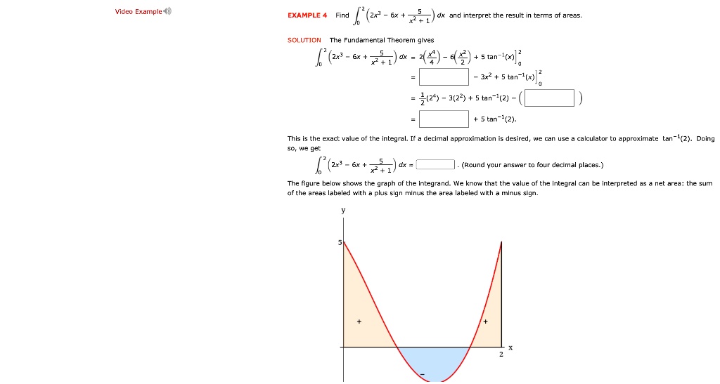 Solved Videu Exarnple Example Find 2x And Interpret The Result Terms Are35 Soi Ution Fundament Theorem Gives X 3x2 5 Tan L X 3 22 Tan 2 Tan 1 2 Ihe Exdcl Vaiue Sc