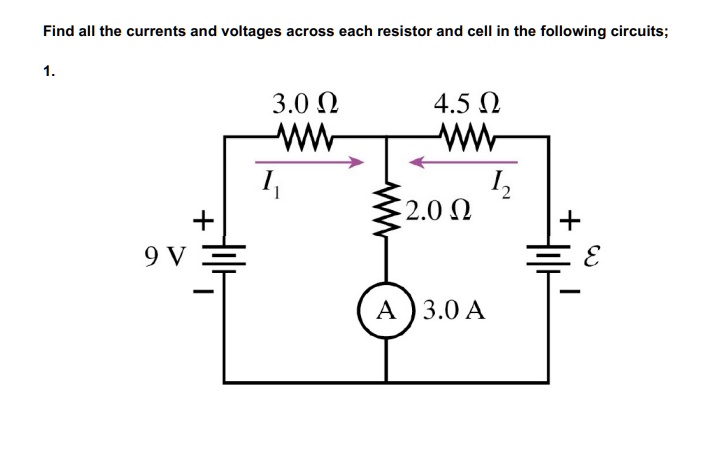 SOLVED: Find All The Currents And Voltages Across Each Resistor And ...