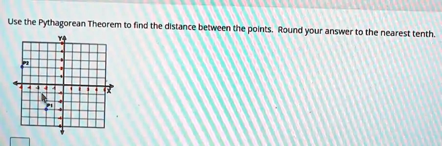 Use the Pythagorean Theorem to find the distance between the points. Round your answer to the nearest tenth.