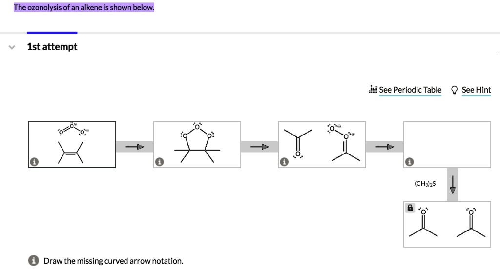 SOLVED: The ozonolysis of an alkene is shown below: 1st attempt See