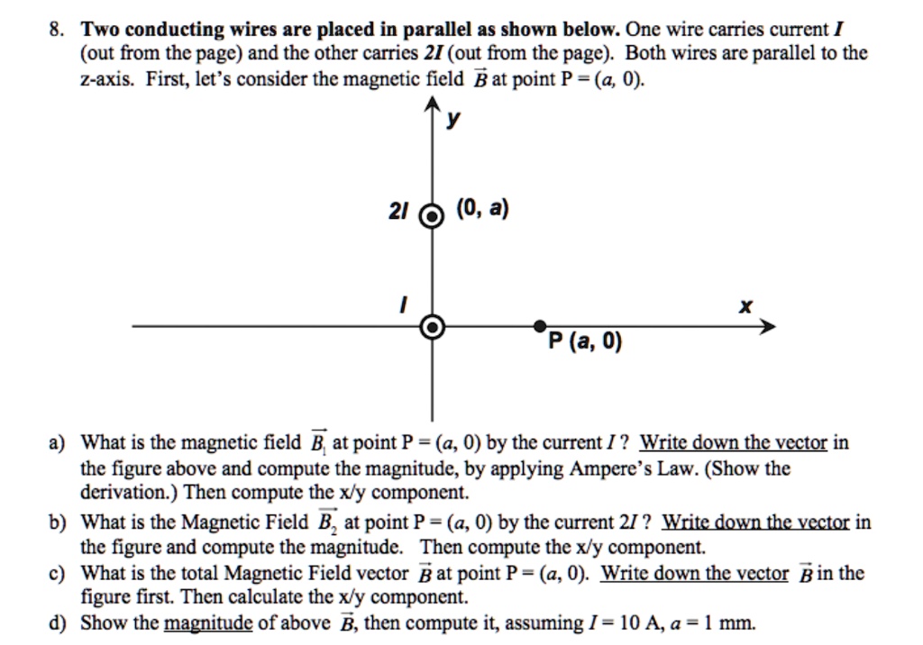 8. Two conducting wires are placed in parallel as sho… - SolvedLib