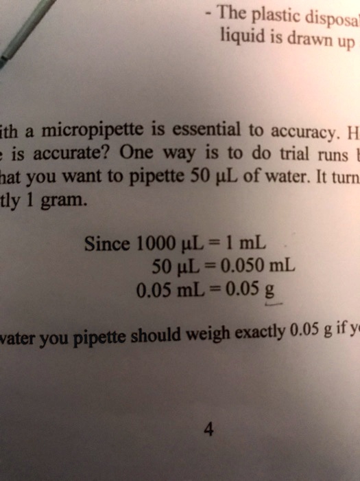 SOLVED When using these conversions, if someone pipettes a drop of