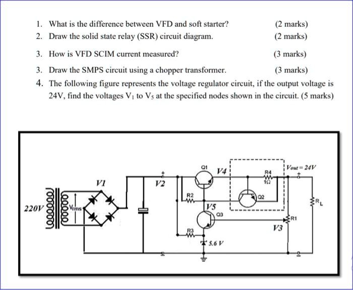 SOLVED What is the difference between VFD and soft starter? (2 marks