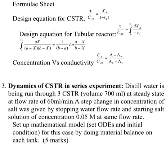 Cstr Design Equation Concentration Tessshebaylo