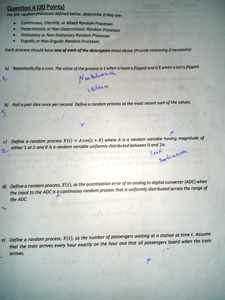 Random Process Question And Answer SOLVED:Question 4 (20 Points) For the random processes defined below ...