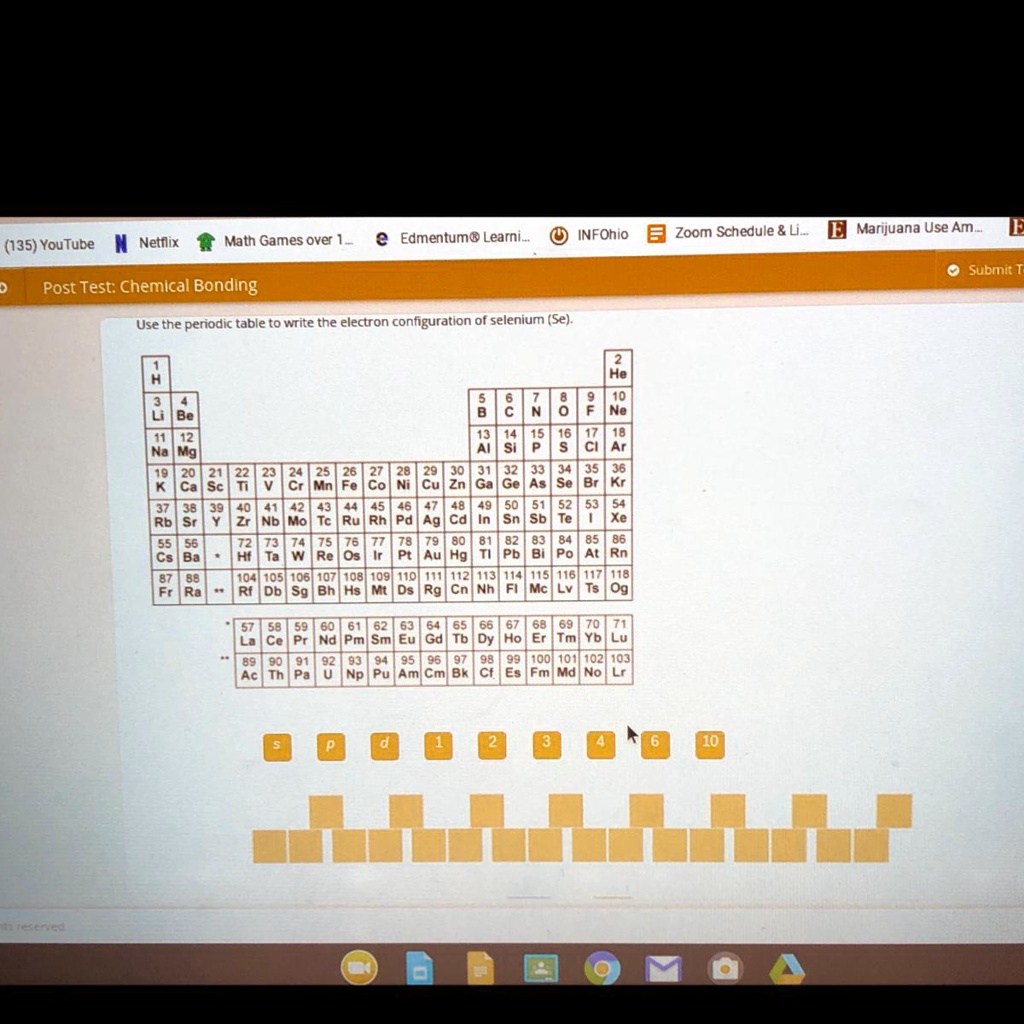 SOLVED: Please answer asap! Question: Use the periodic table to write ...