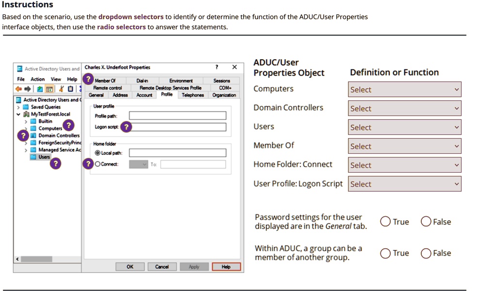 Texts Instructions Based On The Scenario Use The Dropdown Selectors To 